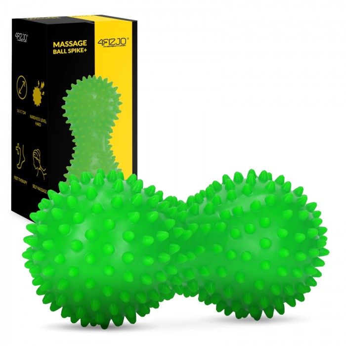 Массажный мяч двойной с шипами 4FIZJO Spike+ 7 x 16 см Green (P-5905973403351)