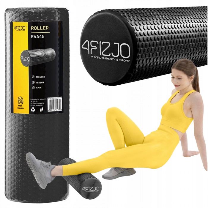 Масажний ролик 4FIZJO CARE+ EVA 45 x 15 см (валик, роллер) Black (P-5907739310736)
