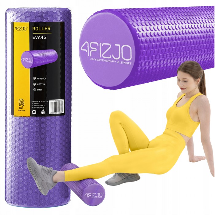 Массажный ролик 4FIZJO CARE+ EVA 45 x 15 см (валик, роллер) Purple (P-5907739314376)