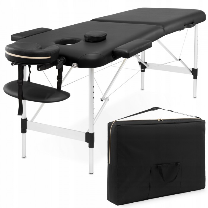 Массажный стол складной 4FIZJO Massage Table+ Alu W60 Black (P-5907739318381)
