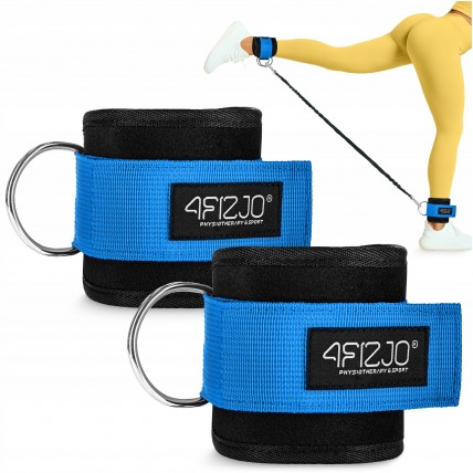Манжети для тяги 4FIZJO Ankle Strap 2 шт Black/Blue (P-5907739314833)