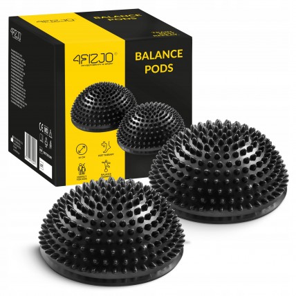 Полусфера массажная балансировочная 4FIZJO Balance Pad 16 см 2 шт массажер для ног, стоп Black (P-5907739310484)