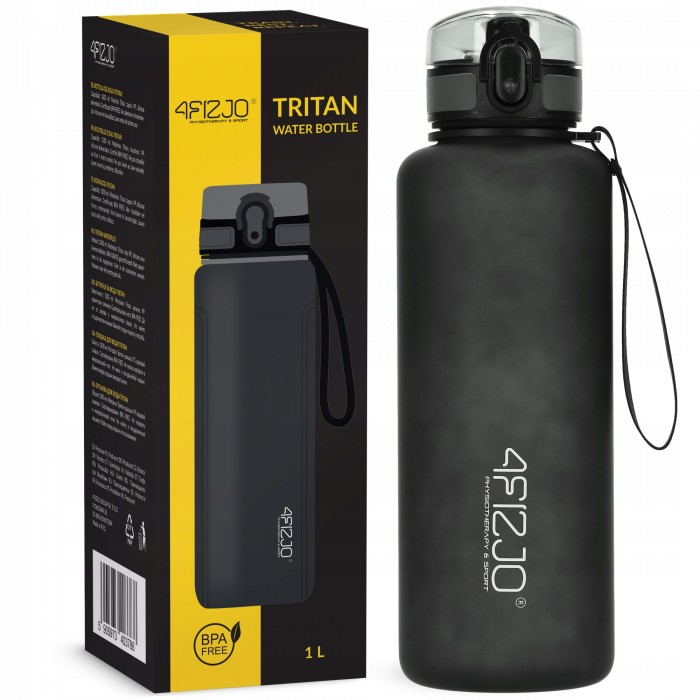 Пляшка для води спортивна 4FIZJO 1000 мл Black (P-5905973403788)