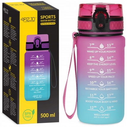 Пляшка для води спортивна 4FIZJO 500 мл Pink/Sky Blue (P-5905973400749)