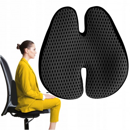 Ортопедична подушка 4FIZJO для спини 41 x 40 см Black (P-5907739318763)