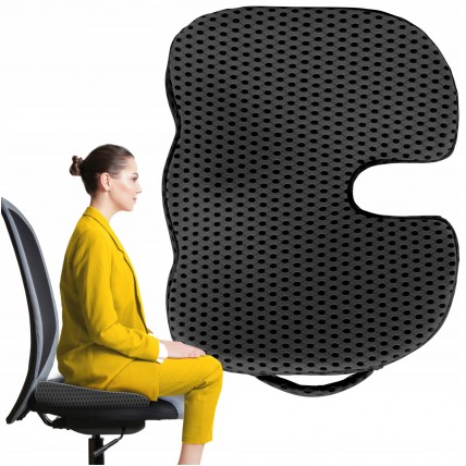 Ортопедична подушка 4FIZJO для сидіння 35 x 45 x 7 см Black (P-5907739318794)