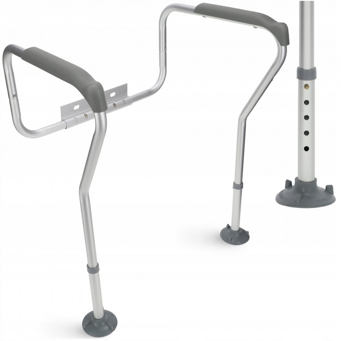 Поручень для унитаза 4FIZJO ручка безопасности, регулируемая White/Grey (P-5905973403443)