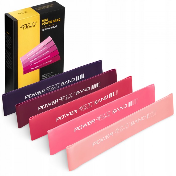 Резинки для фітнесу 4FIZJO Mini Power Band набір 5 шт 1-20 кг Pink (P-5907739311443)