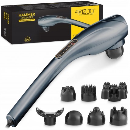 Ручной вибрационный массажер для тела 4FIZJO Long Stick 7 в 1 Grey (P-5907739319135)