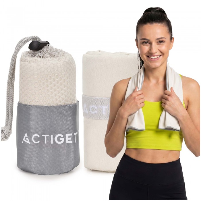 Рушник спортивний Actiget 80 x 40 см з мікрофібри ACT0186 Biege Рушник спортивний Actiget 80 x 40 см з мікрофібри ACT0186 Biege