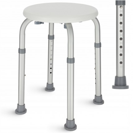 Стілець-табурет 4FIZJO для ванної та душу, регульований White/Grey (P-5905973403382)
