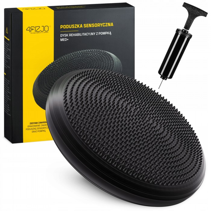 Балансировочная подушка-диск 4FIZJO MED+ 33 см сенсомоторная, массажная Black (P-5907739310149)