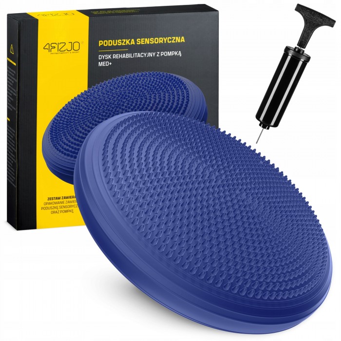 Балансувальна подушка-диск 4FIZJO MED+ 33 см сенсомоторна, масажна Blue (P-5907739312655)