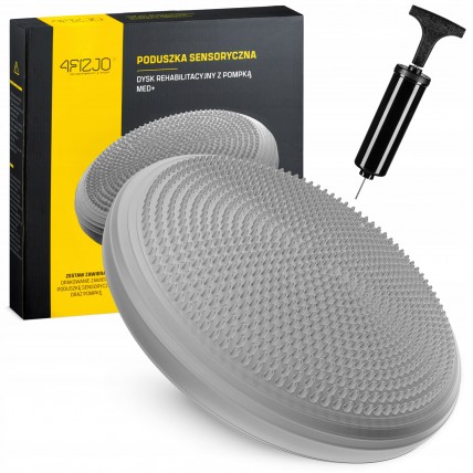 Балансировочная подушка-диск 4FIZJO MED+ 33 см сенсомоторная, массажная Grey (P-5907739313812)