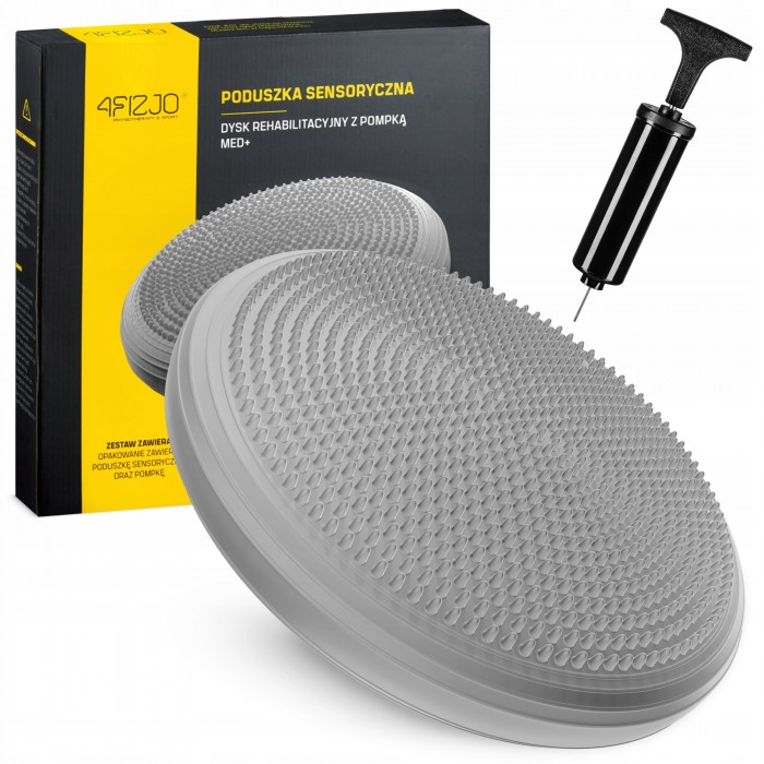 Балансувальна подушка-диск 4FIZJO MED+ 33 см сенсомоторна, масажна Grey (P-5907739313812)