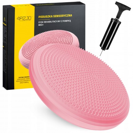 Балансировочная подушка-диск 4FIZJO MED+ 33 см сенсомоторная, массажная Pink (P-5907739313829)