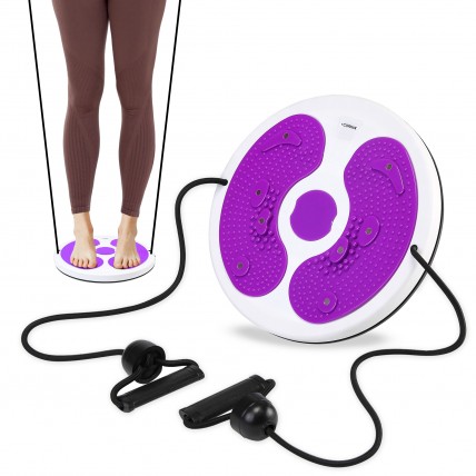 Диск здоров'я для талії Cornix Twisting Waist Disc з еспандерами XR-0449 White/Violet