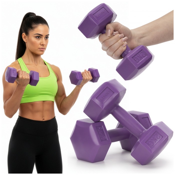 Гантели Actiget Hex 2 x 2 кг ACT0158 Purple