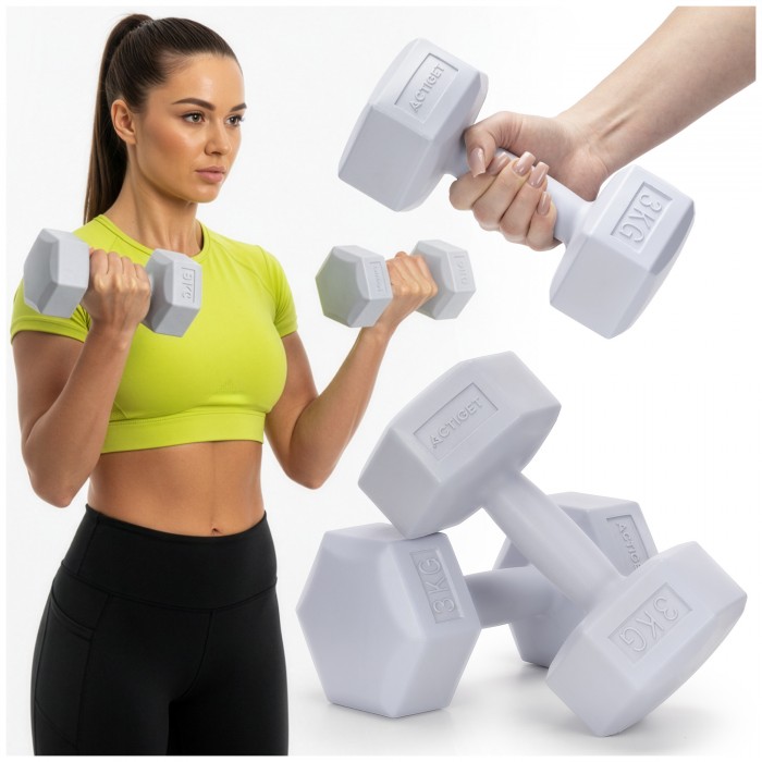 Гантели Actiget Hex 2 x 3 кг ACT0161 Grey