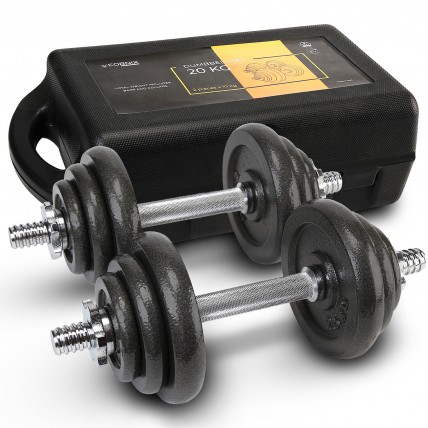 Гантелі металеві Cornix 2 x 10 кг набірні, в кейсі XR-0441 Black Гантелі металеві Cornix 2 x 10 кг набірні, в кейсі XR-0441 Black