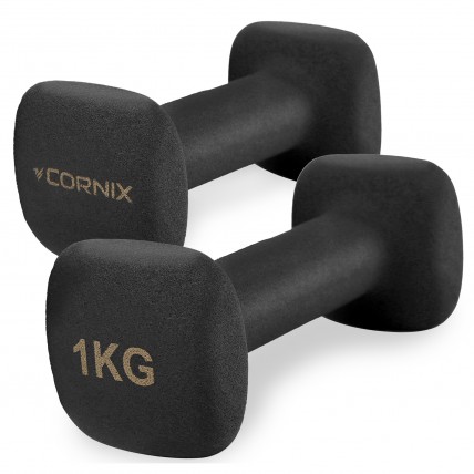 Гантели виниловые Cornix Square 2 x 1 кг XR-0406 Black