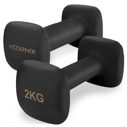 Гантели виниловые Cornix Square 2 x 2 кг XR-0407 Black