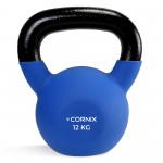 Гиря металева Cornix 12 кг з вініловим покриттям XR-0437 Blue/Black