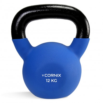 Гиря металлическая Cornix 12 кг с виниловым покрытием XR-0437 Blue/Black