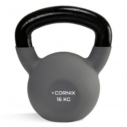 Гиря металлическая Cornix 16 кг с виниловым покрытием XR-0438 Grey/Black