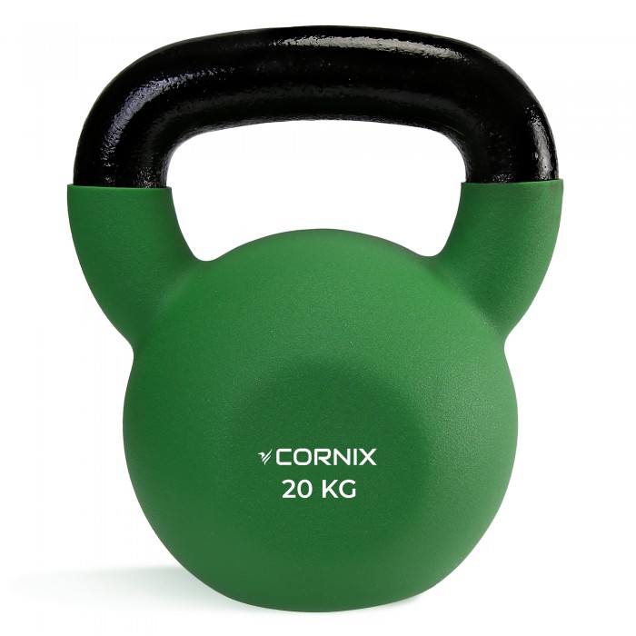 Гиря металлическая Cornix 20 кг с виниловым покрытием XR-0439 Green/Black