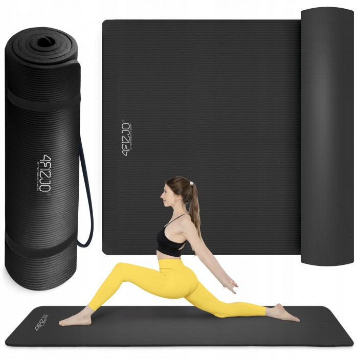 Коврик (мат) спортивный 4FIZJO NBR 180 x 60 x 1.5 см для йоги и фитнеса Black (P-5907222931592)