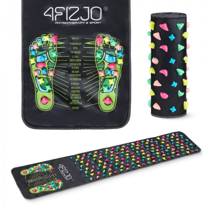 Килимок ортопедичний 4FIZJO 170 x 35 см з каменями для масажу ніг Black (P-5905973403184)