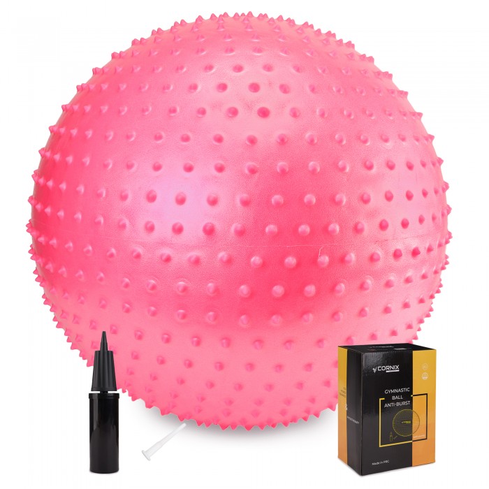 Мяч для фитнеса (фитбол) Cornix 55 см массажный Anti-Burst XR-0469 Pink