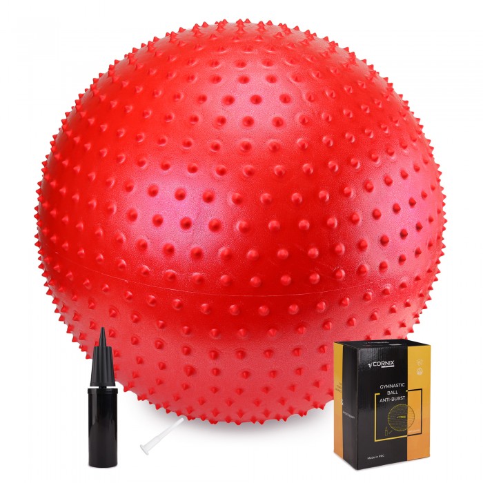 Мяч для фитнеса (фитбол) Cornix 55 см массажный Anti-Burst XR-0470 Red