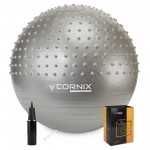 Мяч для фитнеса (фитбол) Cornix 55 см полумассажный Anti-Burst XR-0463 Silver