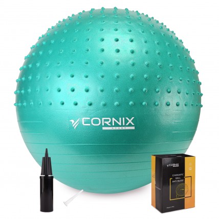 Мяч для фитнеса (фитбол) Cornix 55 см полумассажный Anti-Burst XR-0464 Mint