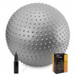 Мяч для фитнеса (фитбол) Cornix 65 см массажный Anti-Burst XR-0487 Silver