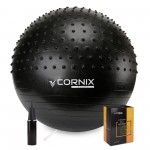 Мяч для фитнеса (фитбол) Cornix 65 см полумассажный Anti-Burst XR-0474 Black