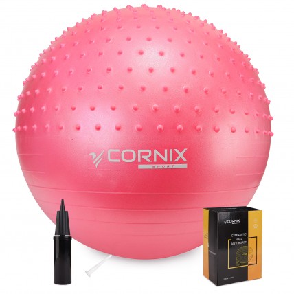 Мяч для фитнеса (фитбол) Cornix 65 см полумассажный Anti-Burst XR-0477 Pink