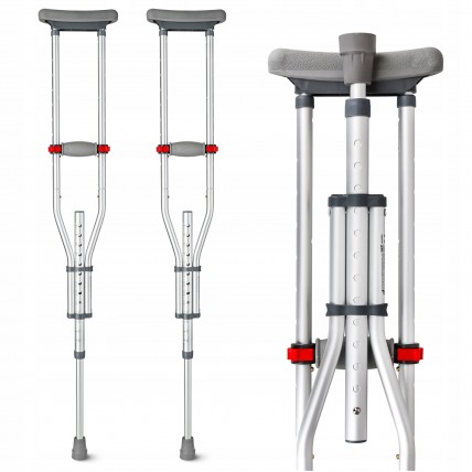 Костыли ортопедические 4FIZJO MED 2 шт подмышечные, регулируемые Grey (P-5905973406505)