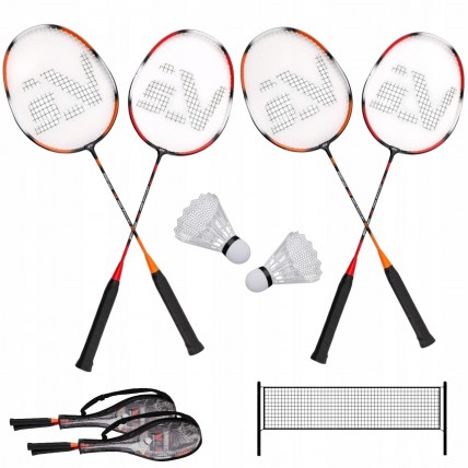 Набор для бадминтона SportVida Pro 4 шт ракетки + 2 шт воланы + сетка SV-SE0003
