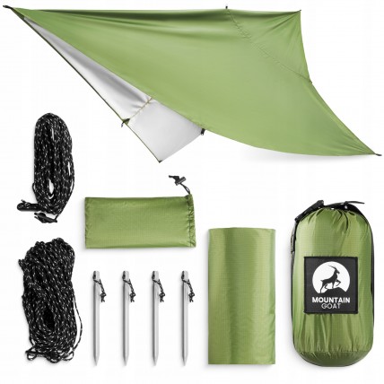 Туристический тент Mountain Goat 300 x 300 см бивачный, водонепроницаемый Olive (P-5905973406376)