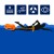 Буй для плавання Aquaget 2 в 1 20 л надувний AQ0038 Orange