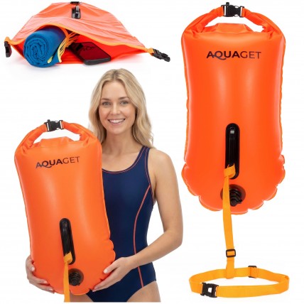 Буй для плавання Aquaget 2 в 1 36 л надувний AQ0036 Orange Буй для плавання Aquaget 2 в 1 36 л надувний AQ0036 Orange