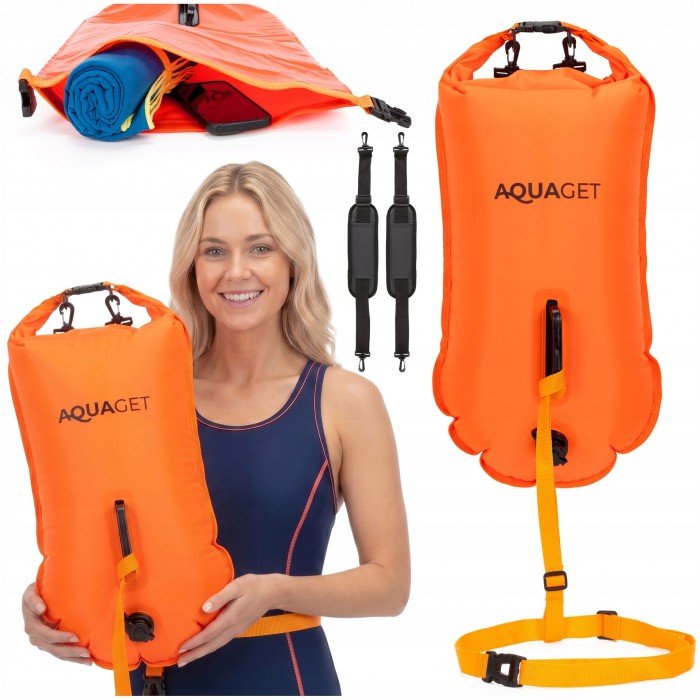 Буй для плавання Aquaget 3 в 1 35 л надувний AQ0037 Orange Буй для плавання Aquaget 3 в 1 35 л надувний AQ0037 Orange