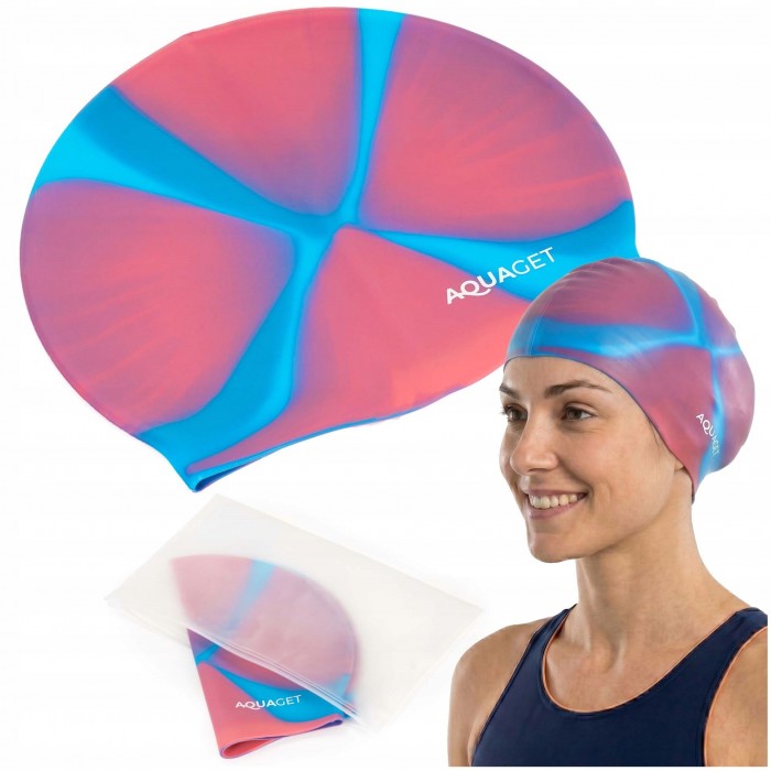 Шапочка для плавання Aquaget AQ0034 Pink/Sky Blue