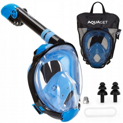 Маска для снорклінгу Aquaget повнолицьова Size L/XL AQ0003 Blue/Black