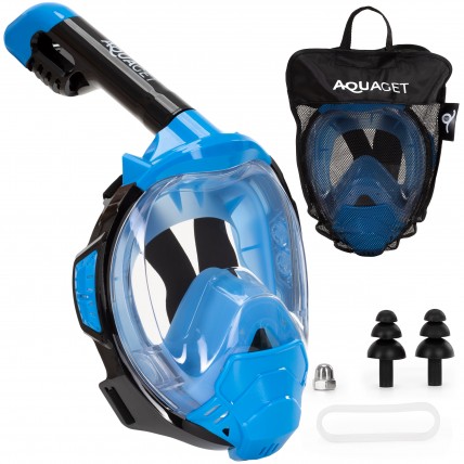 Маска для снорклінгу Aquaget повнолицьова Size L/XL AQ0001 Blue/Black