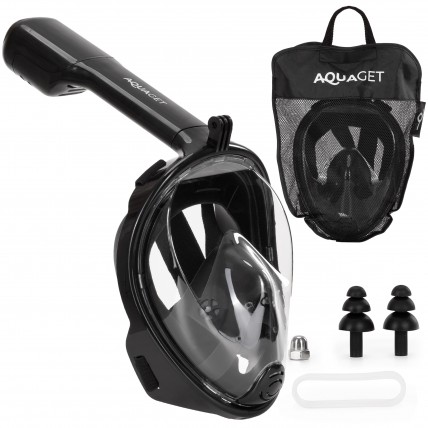 Маска для снорклінгу Aquaget повнолицьова Size L/XL AQ0004 Black