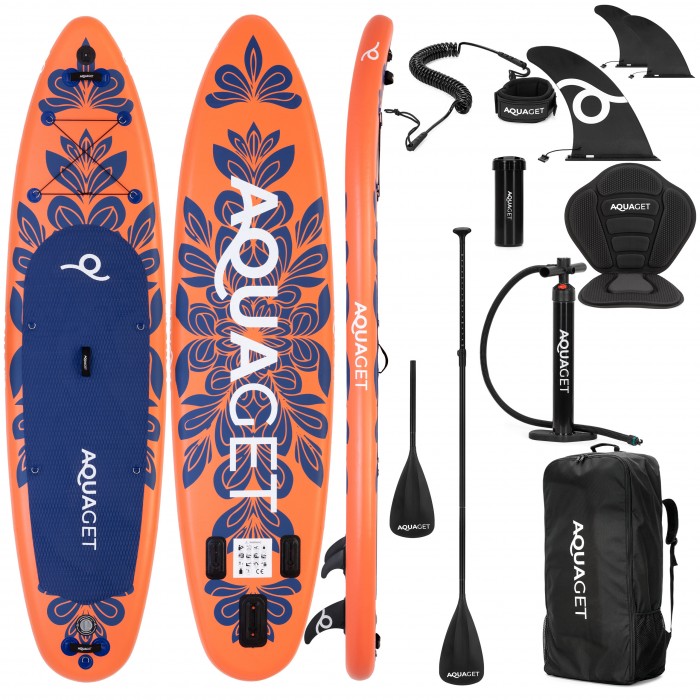 Надувна SUP дошка Aquaget 350 см з веслом AQ0045 Orange/Navy Blue